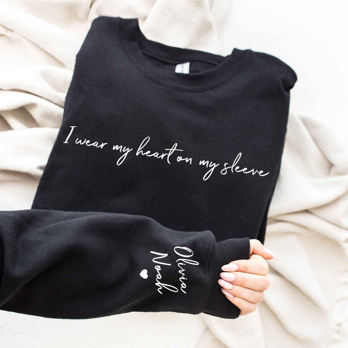 I wear my heart on my sleeve, custom T-shirt,Sweatshirt,Hoodie - MyLoveCustom(New)